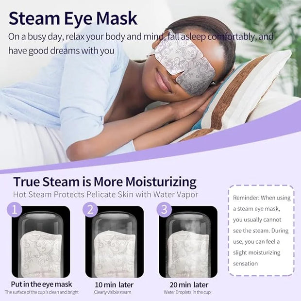 16 Packs Steam Eye Mask,Self Heating Warm Compress for Dry Eyes,Heated Eye Mask for Fast Relief,Disposable Moist Heating C...