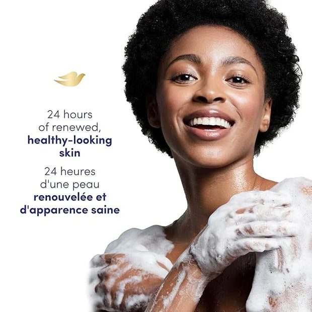 Dove Body Wash Rebalancing White Peach & Rice Milk, 4 Count for Renewed, Healthy Looking Skin, Moisturizing Gentle Skin Cl...