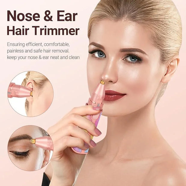 Facial Hair Removal for Women, Electric 2 in 1 Face Shaver and Eyebrow Trimmer, Rechargeable Nose Hair Trimmer for Women, ...
