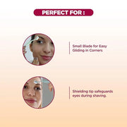 Eyebrow Shaper Tool for Women, 3ct | Eyebrow Shaper, Face Razor, Upper Lip & Chin Hair Remover | SS German Blade, Painless...
