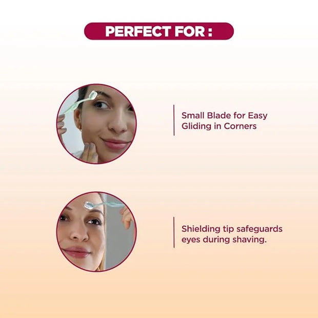 Eyebrow Shaper Tool for Women, 3ct | Eyebrow Shaper, Face Razor, Upper Lip & Chin Hair Remover | SS German Blade, Painless...