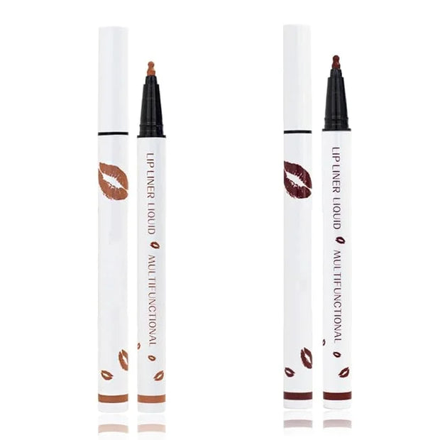 Longwear Liquid Lip Liner, Matte Lip Tint Stain Marker Pen, 2 in1 Liquid Lipstick & Lip Liner Pencil, Long Lasting Waterpr...