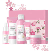 Skincare Set Japan Sakura Skin Care Set - Skincare Kits Gifts for Teen Girls, Travel Kit for Women Skin Care Routine Kit: ...