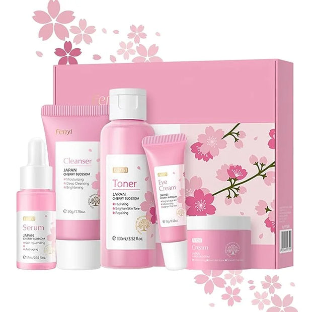 Skincare Set Japan Sakura Skin Care Set - Skincare Kits Gifts for Teen Girls, Travel Kit for Women Skin Care Routine Kit: ...