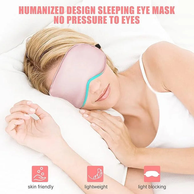 Cooling Eye Mask for Sleeping, Silk Sleep Mask w/Gel Eye Mask, Heated Eye Masks, Blindfold Eye Cover Women Sleeping Mask f...