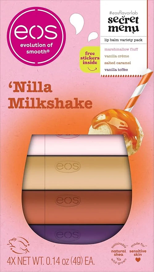 eos Flavor Lab Secret Menu Lip Balm Gift Set - 'Nilla Milkshake, Limited-Edition, Moisturizing, Hydrating, Dry Lips, Varie...