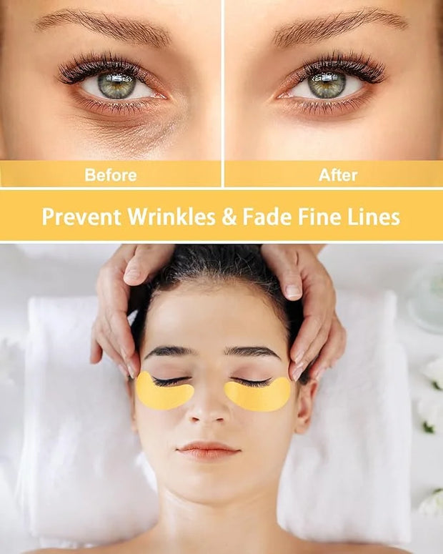 2 Pairs Reusable Under Eye Wrinkle Patches Silicone Mask, Plump Fine Lines & Wrinkles, with Metal Eye Cream Applicator, Ti...