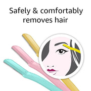 Amazon Basics Women's Multipurpose Exfoliating Dermaplaning Tool, Eyebrow & Facial Razor, Includes Blade Cover, Multicolor...