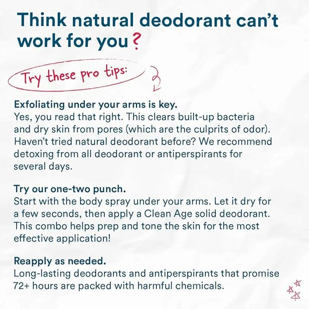 Aluminum Free Deodorant & Body Spray for Whole Body - Waves 4oz - Clean Deodorant and Body Spray for Teen Boys and Girls -...