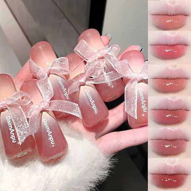 6Pcs Hydrating Jelly Lip Gloss Set,Moisturizing & Plumping Water Lip Stain Mirror Liquid Lipsticks,Waterproof Long Lasting...