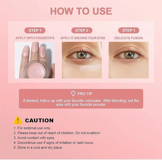 4 Colors Under Eye Brightener, Conceal & Brighten Dark Circles, Nourishing Waterproof Under Eye Cream Pot Concealer Full C...