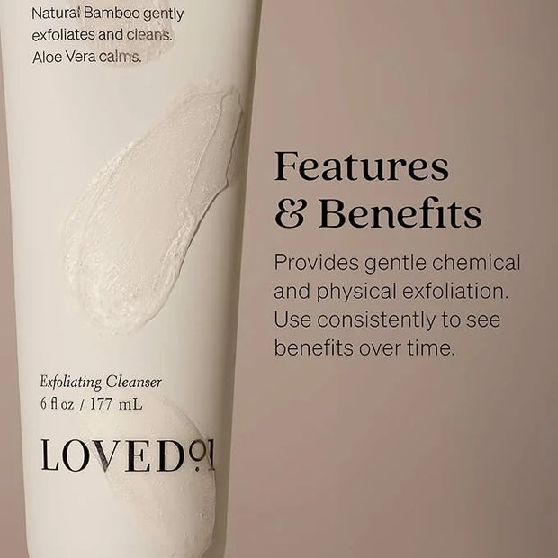 Exfoliating & Moisturizing Duo, Face & Body Exfoliating Cleanser & Moisturizer Bundle (6 Oz Cleanser & 2-Pack 6 Oz Moistur...