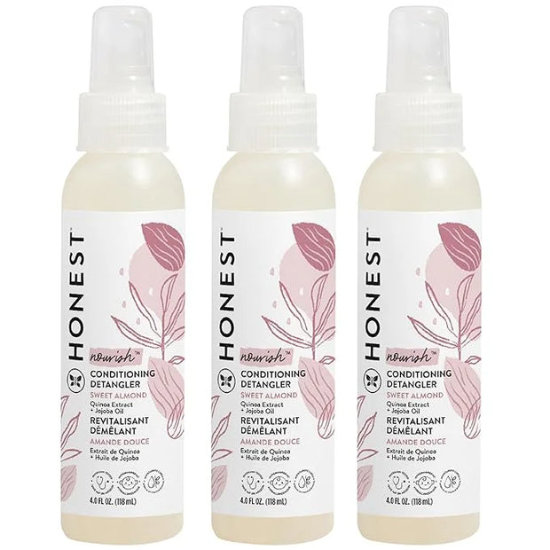 The Honest Company Conditioning Hair Detangler 3-Pack | Leave-in Conditioner + Fortifying Spray | Tear-free, Cruelty-Free,...