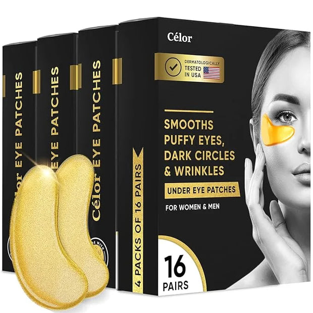 CÉLOR Under Eye Patches for Puffy Eyes and Dark Circles (64 Pairs) with Amino Acid & Collagen - Under Eye Masks Great for ...