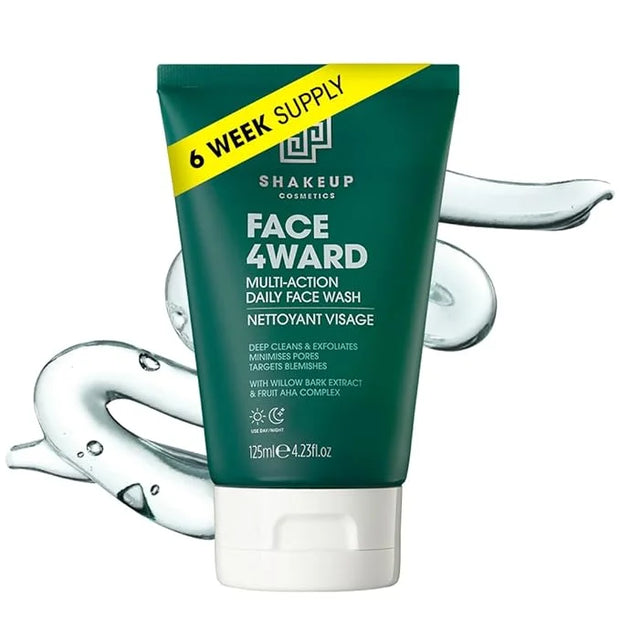 Mens 4-Piece Skin Kit for Clearer Skin, Targets Blemishes, Vegan Formula with Daily Face Wash, Clarifying Toner, Purifying...