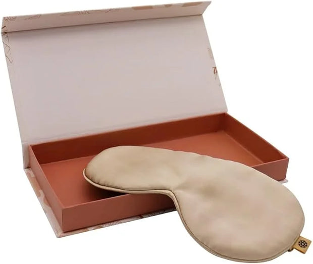 Premium 25 Momme Mulberry Silk Eye Mask for Sleeping (Champagne) - Product Image