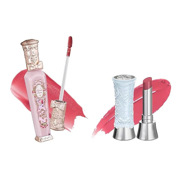 Flower Knows Violet Strawberry Rococo Glitter Lip Gloss G02 Rasberry Booze+Swan Ballet Shine Solid Lip Gloss Stick B06 Blu...