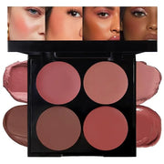 Matte Blush Cream Quads Makeup Palette, Blushes for Older Women Lip and Cheek Dual Blush Palette, Natural Lasting Pinkish ...