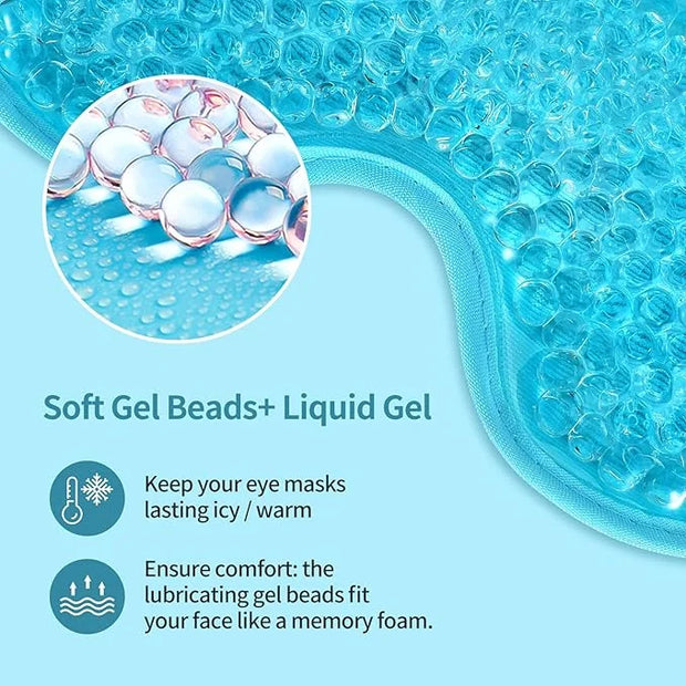 2PCS Reusable Hot Cold Therapy Eye Mask for Puffiness, Dark Circles, Eye Bags, Dry Eyes, Headaches, Migraines, Stress Reli...