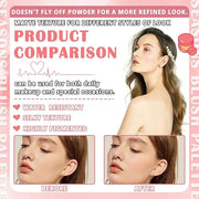 4 Colors Blush Palette for Cheeks,Face Matte Contour Blush Makeup Palette,Buildable Shimmer Facial Cheek Blusher Shades,Bl...