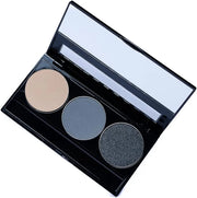 Off White, Matte Medium Grey Blue, and Glitter Black Deep Navy Blue Vegan Eyeshadow Trio Palette; Talc, Paraben & Cruelty ...