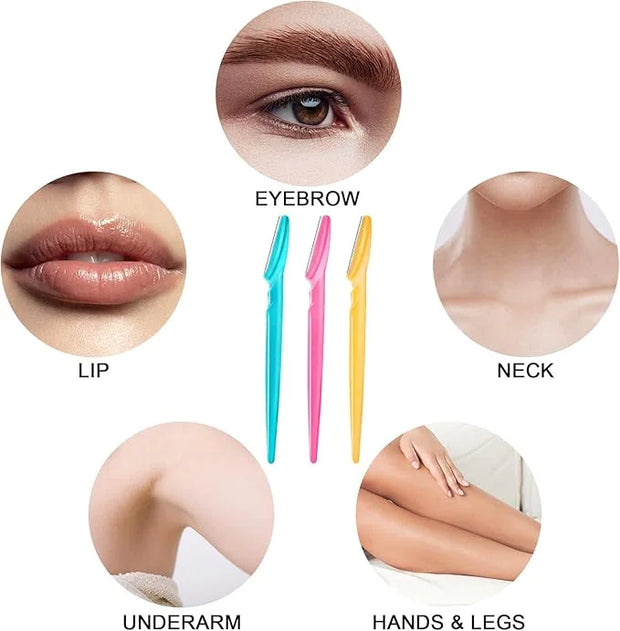 21 Pcs Eyebrow Razor, Multipurpose Exfoliating Dermaplaning Tool for Face, Facial and Eyebrow Shaper with Precision Cover ...