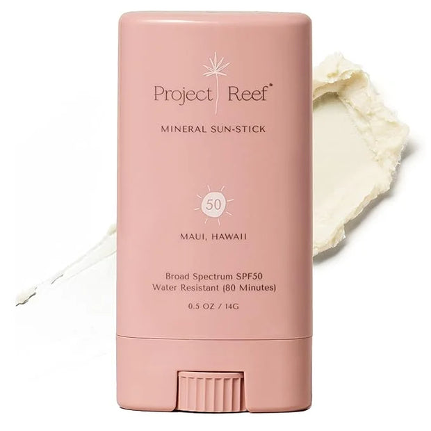 SPF 50 Sheer Mineral Sunscreen Stick - Vegan, Reef Safe, Non-Nano Zinc, Face Sunblock Stick, No White Residue, Ideal for T...