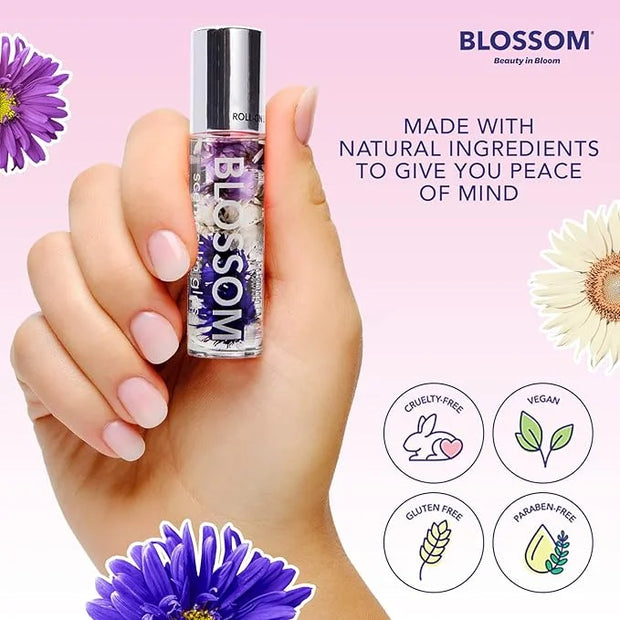 Blossom Scented Roll on Lip Gloss, Infused with Real Flowers, Made in USA, 0.40 fl oz, 2 pack, Cherry/Coconut - Product Image