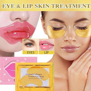 30 Pairs Lip Mask & Eye Mask,24K Gold Gel Eye Masks for Dark Circles,Wrinkles and Fine Lines,Moisturizing Collagen Lip Mas...