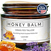 Tallow and Honey Balm, Organic Body Butter, Grass-Fed Beef Tallow for Skin, Soothing All-Natural Moisturizer for Body and ...