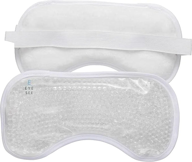 Eye See Plush Gel Eye Mask for Puffy Eyes, White - Cold Eye mask to Treat Dark Circles, Sinuses, Dry Eyes, and for Allergy...