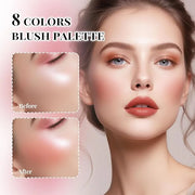8 Colors Blush Palette, Smooth Blendable Powder Blush, Buildable Facial Cheek Blusher, Matte Blush Palette Makeup For Wome...
