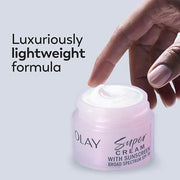Olay Super Cream with Sunscreen SPF 30, 15 mL, Trial Size Ultra Lightweight Face Moisturizer - Vitamin C, Hyaluronic Acid,...