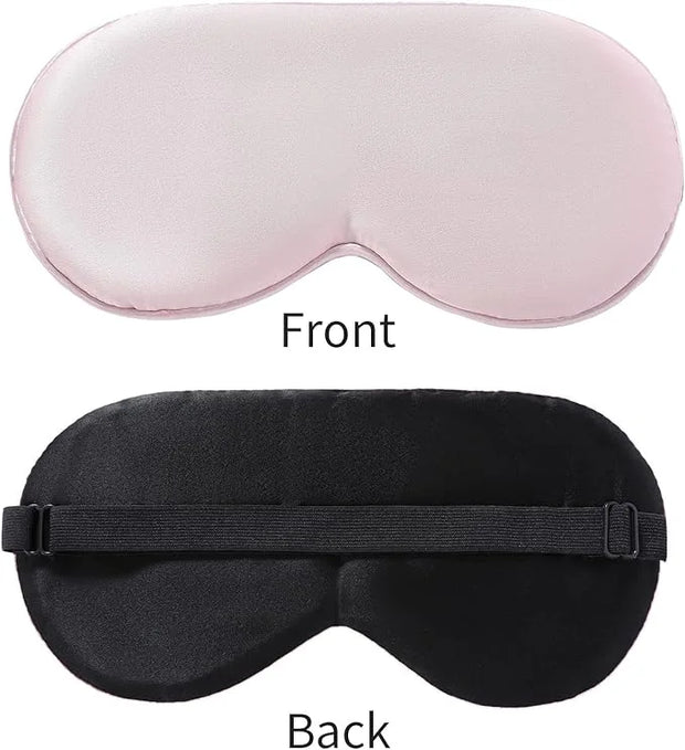 2-Pack 100% Real Natural Silk Eye Mask, Silk Sleeping Mask, Shade Puffy Eye Gift with Adjustable Straps, Sleep Eye Mask, S...