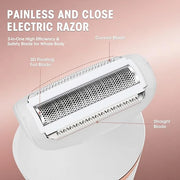Electric Shavers for Women, 4 in 1 Hair Removal Kit with Epilator Bikini Trimmer Face Razor Body Brush Face Massager Foot ...