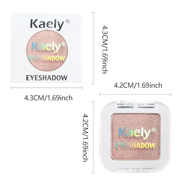 Kaely Pressed Single Eyeshadow Makeup, Champagne Shimmer Highly Pigmented Monochrome Eye Shadow Palette, Waterproof Neutra...