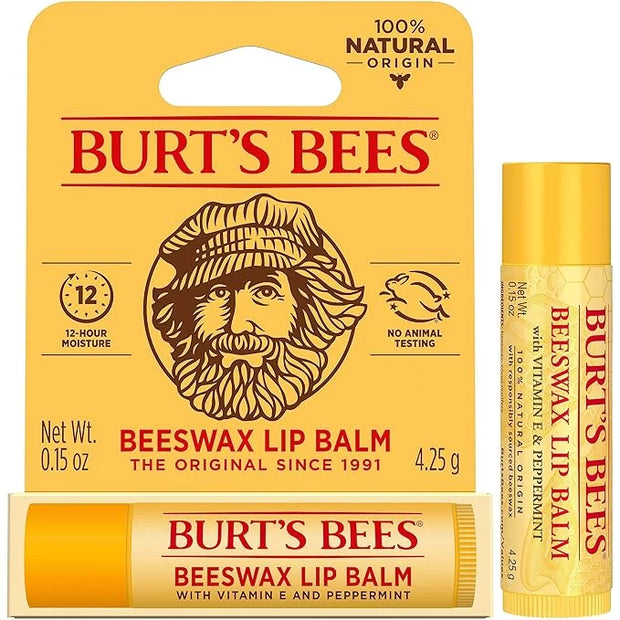 Burt's Bees Lip Balm, Lip Moisturizer With Responsibly Sourced Beeswax, with Vitamin E & Peppermint Oil, Natural Origin Mo...