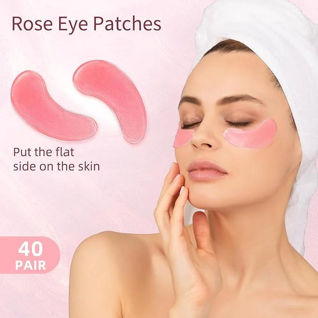Under Eye Patches, 40 Pairs Eye Mask for Dark Circles, Puffy Eyes, Undereye Bags,Wrinkles,Eye Mask Patches with Rose, Eye ...