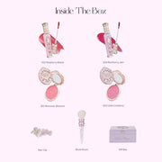 Flower Knows Violet Strawberry Rococo Makeup Box Set, 7 Pack Makeup Box with Mirror, Lip Gloss2, Blush2, Blush Brush1, Hai...