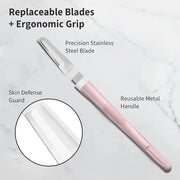 Face Razors for Women, Dermaplane Razor for Women Face, Eyebrow Razor, Facial Razors, Dermaplaning Tool, Reusable Metal Ha...