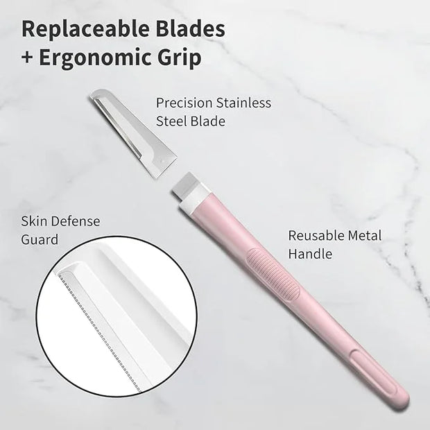 Face Razors for Women, Dermaplane Razor for Women Face, Eyebrow Razor, Facial Razors, Dermaplaning Tool, Reusable Metal Ha...
