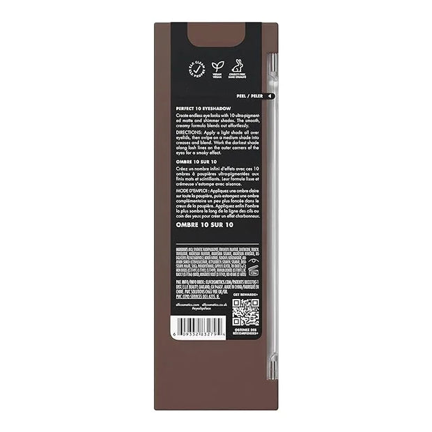 e.l.f. Perfect 10 Eyeshadow Palette, Ten Ultra-pigmented Nude Shades, Blendable Formula, Vegan & Cruelty-free, Everyday Sm...