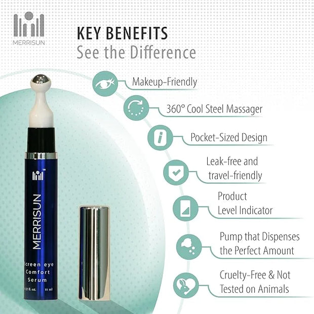 Screen Eye Comfort Serum – Hydrating & Revitalizing Serum for Screen-Weary Eyes, Puffiness & Dark Circles – Enriched with ...