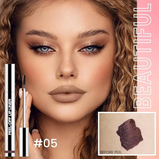Matte Lip Stain Peel Off Lip Liner, Dark Brown Peel Off Lip Stain Tattoo,Long Lasting & Waterproof Peel Off Lip Gloss Lip ...