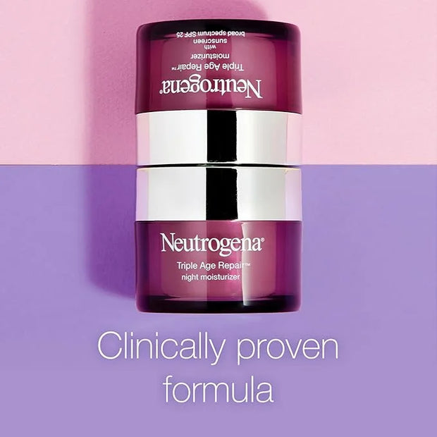 Neutrogena Triple Age Repair Anti-Aging Night Cream Facial Moisturizer, Tone-Evening Dark Spot Remover & Firming Anti-Wrin...