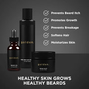 Golden Grooming Co. Complete Men's Grooming Gift Set - Beard Oil, Face & Body Wash, Shampoo, Balms, Moisturizer, Scrub & M...
