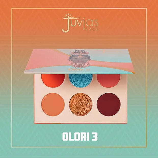 Juvia's Place Olori III Eyeshadow Palette, 6 Shades of Coral, Browns and Bronzes with a Pop of Rich Blue, Matte and Shimme...