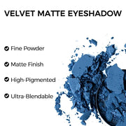 Erinde Single Dark Blue Matte Eyeshadow Palette, High Pigmented Eye Shadow Powder, Long Lasting, Ultra-Blendable, Intense ...