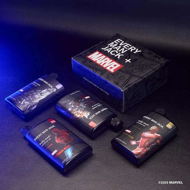 Every Man Jack Marvel Collectors Box Body Wash Gift Set - Includes Four Body Washes with Clean Ingredients - Marvel-Inspir...