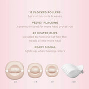 INFINITIPRO BY CONAIR Ceramic Flocked - Hot Rollers for Long, Medium, and All Hair - Hair Curler - Hair Roller Clips Inclu...